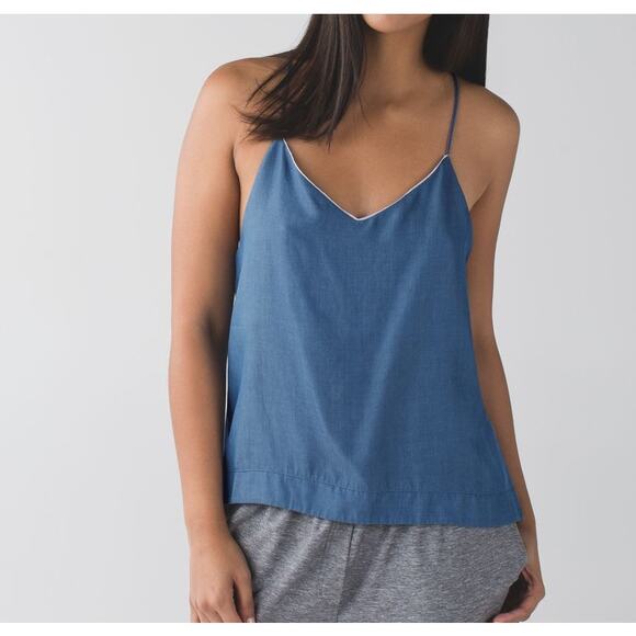 Lululemon Wake & Flow Racerback Tank Top Camisole Blue Denim Small - Picture 1 of 12